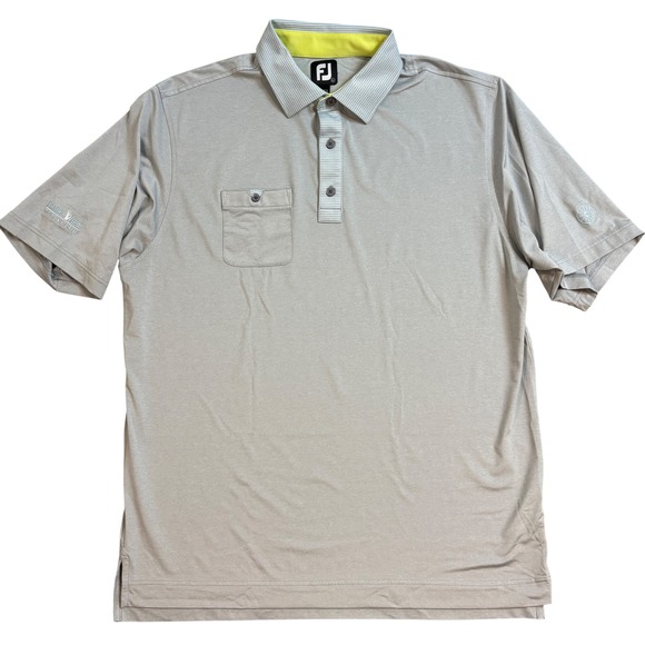 FootJoy Other - FootJoy Mens Grey Prairie View Golf Club Performance Polo Shirt Large Striped